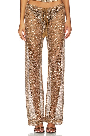 Sequin Mesh Drawstring Trousers Jaded London